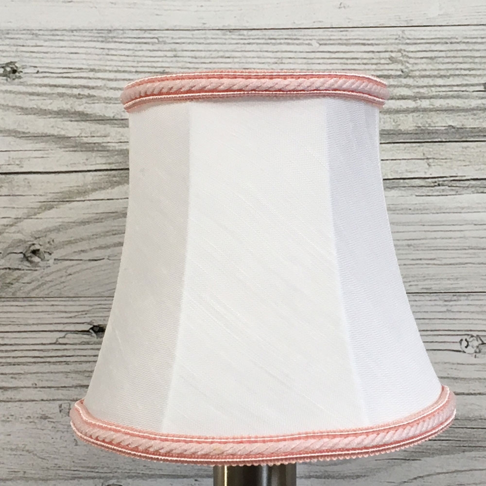 Bowed Empire Candle Shade White & Pink